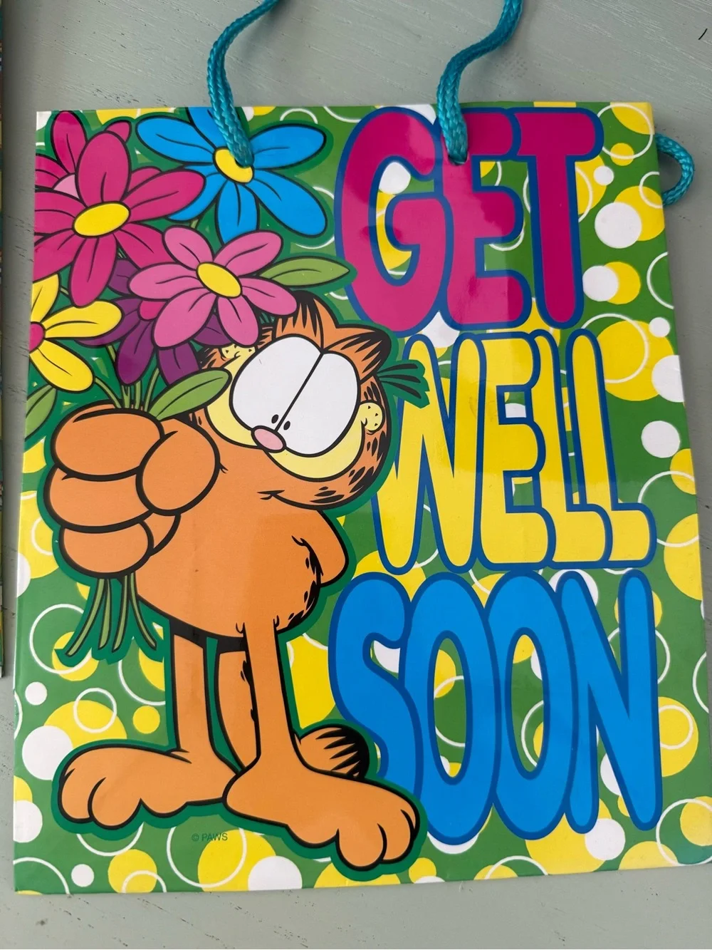 Vintage New NOS 1990s Lot of 5 Garfield Get Well Soon Gift Bags 9